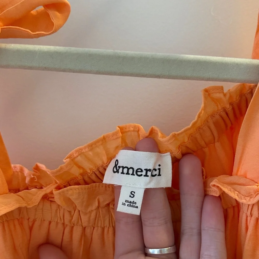 Orange Ruffled Women's Top - Picture 2 of 4